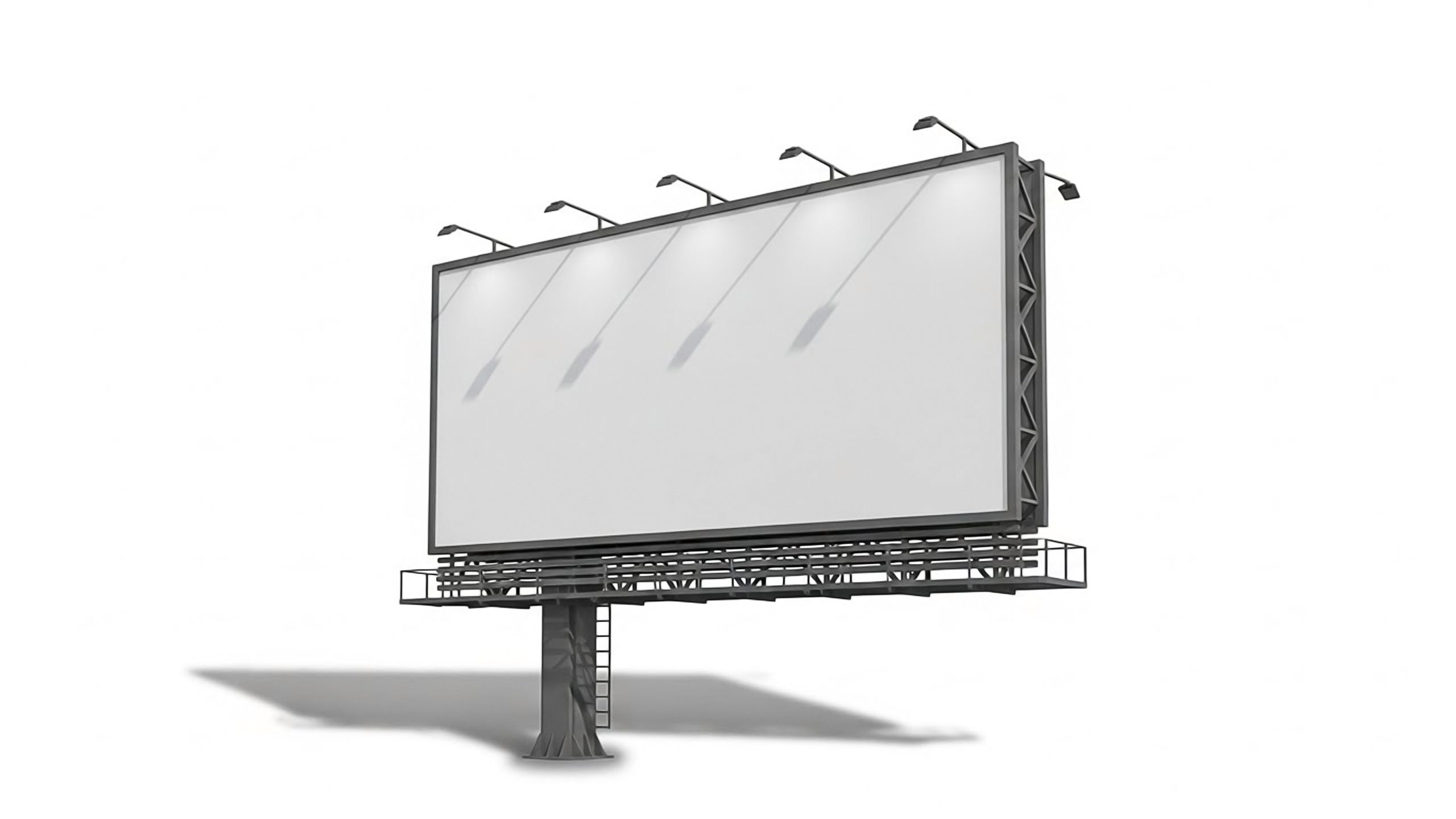 blank billboard with spotlights and support structure